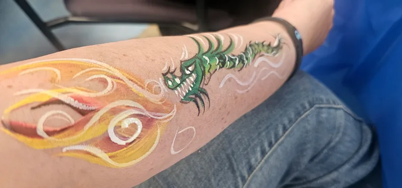 Face and body painting at an event