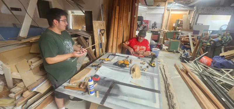 A woodworking session in progress